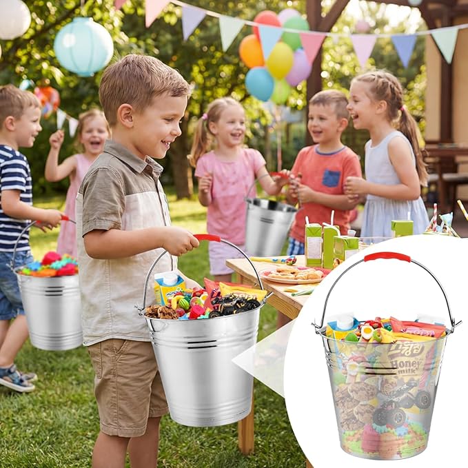 OBTANIM 3 Pack 6L Stainless Steel Metal Ice Buckets Champagne Drink Cooler Storage Ice Pails with Handle and Lid for Party Favors Organizing Home Parties Bar Cooling Supplies