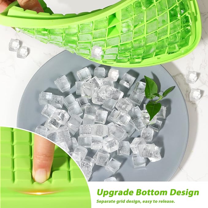 Webake Silicone Ice Cube Tray with Lid Easy Release Small Ice Molds 86 Grids Mini Crushed Tiny Ice Trays for Drinks Coffee Juice Whiskey Cocktails