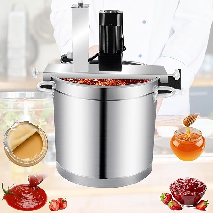 Stainless Steel Sauce Stirrer Frying Machine, Automatic Food Mixer Pot, 4 Blade Stirring Scraper, Commercial Electric Mixer Machine for Jam Sauce Cooking Agitator Blender(85L)