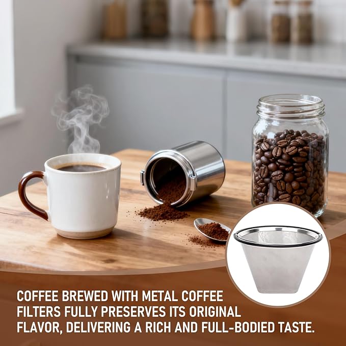 Reusable Coffee Filter Compatible with Technivorm Moccamaster KBGV KBT 79112 53923 59691 etc, Durable Stainless Steel Metal Filter