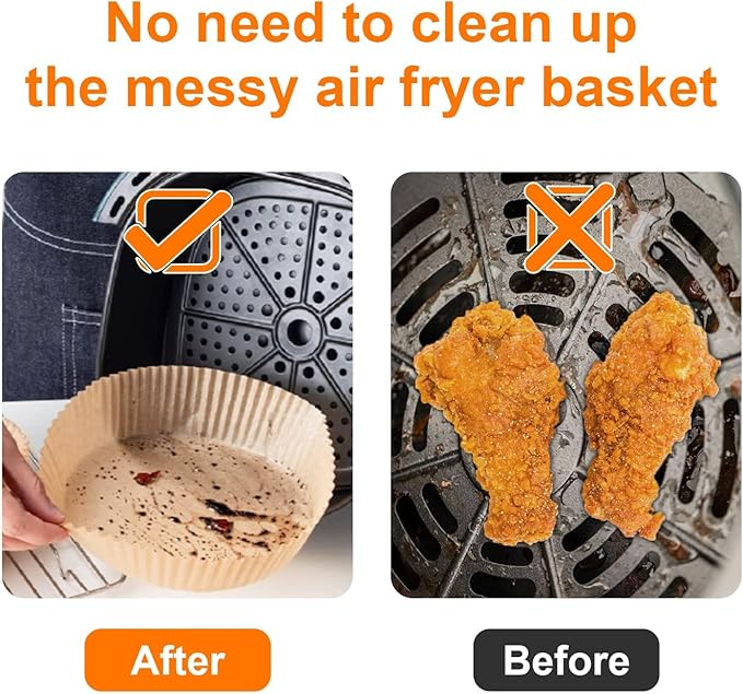 SIUDANGKA Mini Air Fryer Liners for 2qt Air Fryer, 200 Pcs Non-Stick Air Fryer Parchment Paper Pads Air Fryer Liners Compatible with Ninja AF080 Mini, Instant Vortex 2-QT, CHEFMAN Small