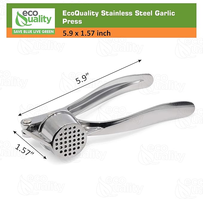 [1 PACK] Stainless Steel Garlic Press - Professional Kitchen Garlic Crusher - Easy Squeeze, Dishwasher safe - Cooking Utensils, Clove Press and Ginger Mincer