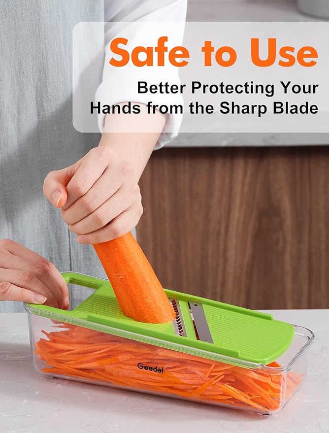 Geedel Professional Mandoline Slicer for Kitchen, Multi Purpose Vegetable Slicer Cutter, Vegetable Cutter Onion Cutter for Veggie Fruit Cheese