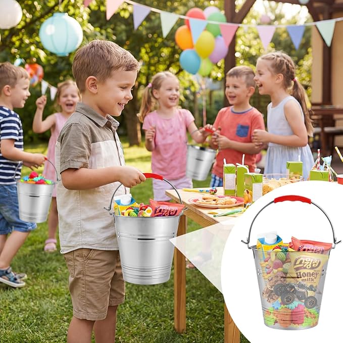 OBTANIM 3 Pack 4L Stainless Steel Metal Ice Buckets Champagne Drink Cooler Storage Ice Pails with Handle and Lid for Party Favors Organizing Home Parties Bar Cooling Supplies