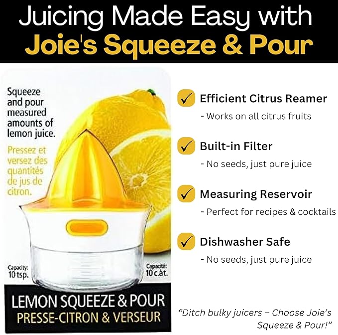 Joie Kitchen Gadgets Joie Squeeze and Pour Juicer Reamer, 10tsp, Yellow