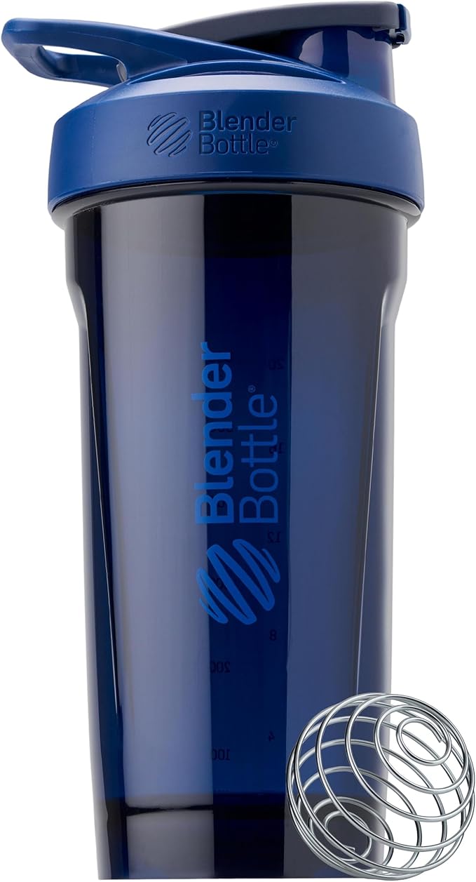 BlenderBottle Sport Tritan Shaker Bottle with Locking Lid, 24-Ounce, Blue