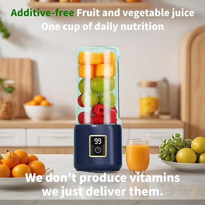 Portable Blender, Mini Blender，small blender for smoothies, 12 Blades Perfect for Blending, Small, Convenient, Multifunctional, with Digital Touch Screen, Suitable for Family Travel