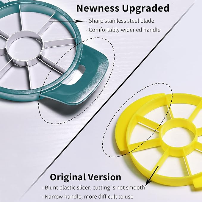 Newness Pineapple Corer and Slicer Tool, Robust Pineapple Core Remover with Upgraded Cutter & Reinforced Thicker Blade, Stainless Steel Kitchen Fruit Gadget for Diced Pineapple Rings (Green)