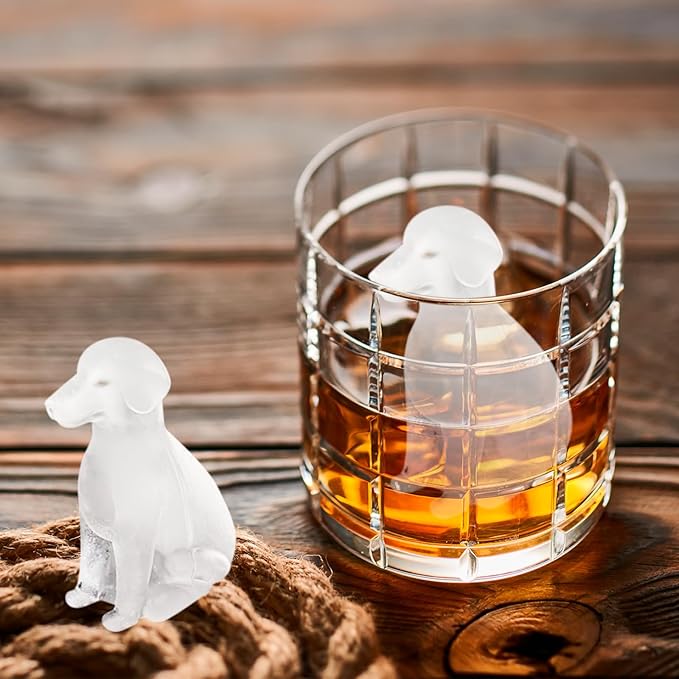 Dog Ice Cube Tray Mold - 3D Labrador Shape Ice Cube Trays, Cute Ice Cube Molds for Whiskey Bourbon, 4-Hole Large Fun Shapes Ice Cube Trays, Funny Dog Gifts for Dog Lovers Women Men