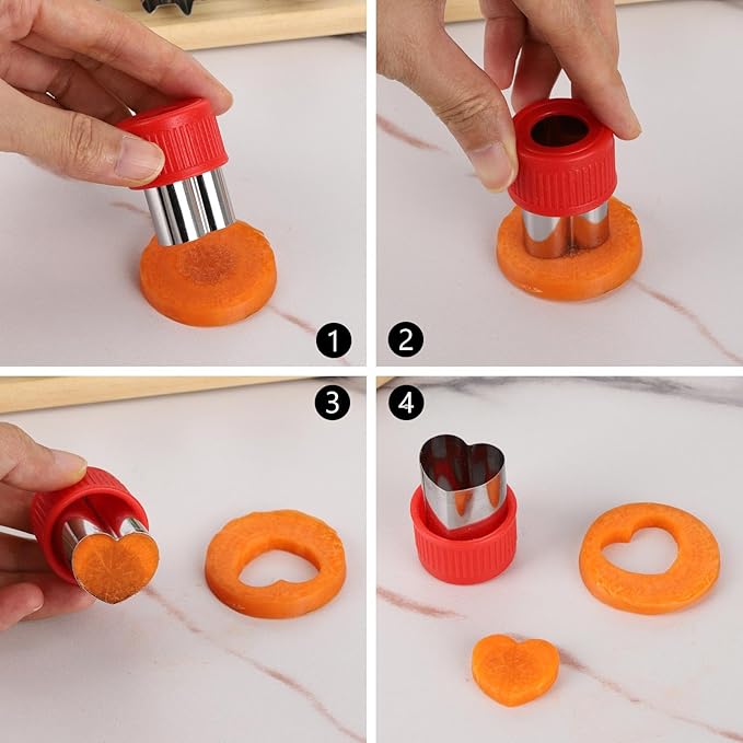 21Pcs Vegetable Cutter Shapes Set - 18Pcs Fruit Shape Cutters and 3Pcs Food Cutters Tools Accessories for Kids Lunch
