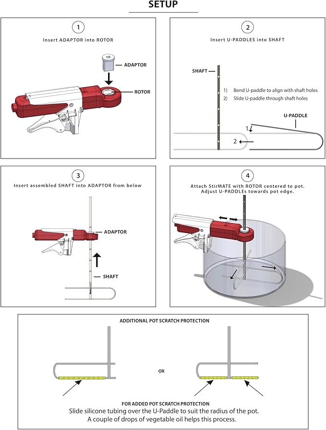 StirMATE OMNI-XL Stainless Steel Stirrer attachment for up to 5-Gallon pots.