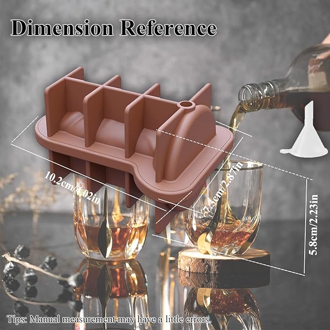 Ice Cube Mold Tray Novelty - Silicone Ices Cubes Trays 2 Pack with Lid BPA Free Ice Maker for Cocktail Whiskey Beer Coffee Homemade Keep Drinks Chilled