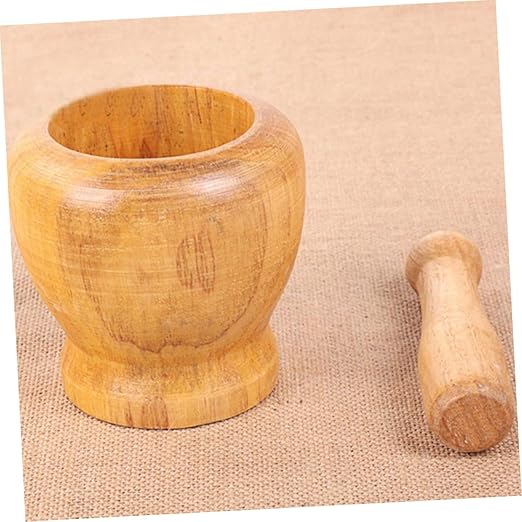 Wooden Garlic Pounder and Presser Kitchen Gadget for Home Use 4 Inch Wood Garlic Crusher and Mincer with Smooth Surface for Crushing Ginger and Spices