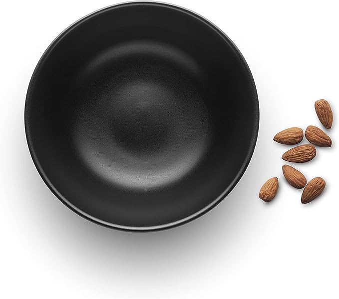 Eva Solo | Nordic Kitchen Bowl 0.5l Ø16cm | Dishwasher & Microwave Safe | Black Stoneware | Danish Design, Functionality & Quality | Set of 4 | Black
