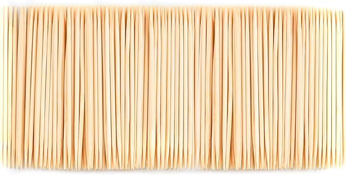 Damuzhi 1000 Count Bamboo Toothpicks Barbecue, Fruits And Teeth Cleaning - Round Double-Pointed Wooden Toothpicks, For Appetizers,Olives