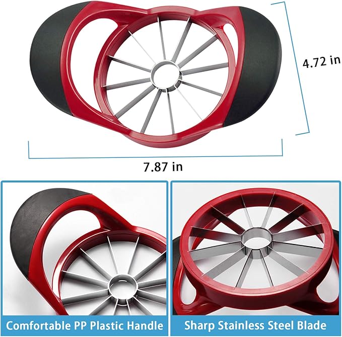 Apple Cutter Slicer & Corer Kit - 12-Blade Apple Slicer & Corer, Includes 3 Premium Stainless Steel Fruit Forks