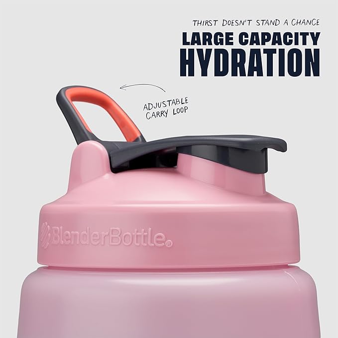 BlenderBottle Hydration Koda V1.5, Half Gallon Water Bottle, 74-Oz, Full-Color Pink