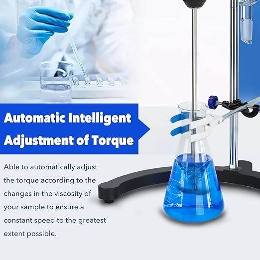 Electric Overhead Stirrer Max.40L 160W 100-2000RPM 10000mPa.s LCD Digital Lab Mixer Time and Speed Adjustable Equipped with Three Different Types of Mixing rods for Various uses