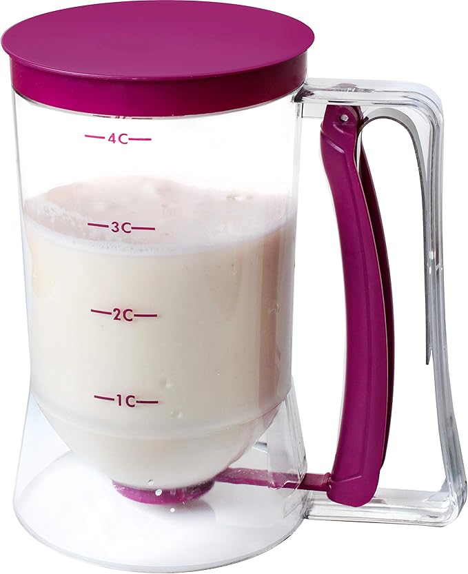 Pancake Cupcake Batter Dispenser Tool - Great for Cupcakes Muffins Creeps Cakes & Waffles – With Measuring Label – Chuzy Chef