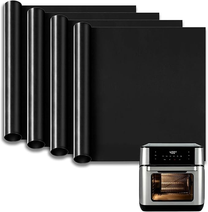 Reusable Liners for Toaster Oven Air Fryer 8.66×9.44 Accessories Compatible with Instant 10QT Air Fryer 4PCS Non-Stick Mats for Baking