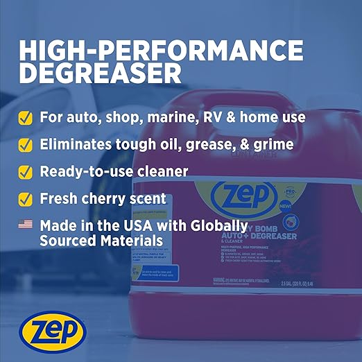 Zep Cherry Bomb Auto+ Degreaser & Cleaner - For Auto, Marine, RV, & Home - 2.5 Gallon