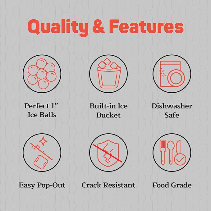 Emporio Kitchen Round Ice Cube Tray Set Pack of 4, BPA-Free Stackable Trays with Lid & Tongs, 33 Ice Balls Per Tray for Whiskey, Drinks, and Cocktails, Quick Release Round Ice Cube Mold, White