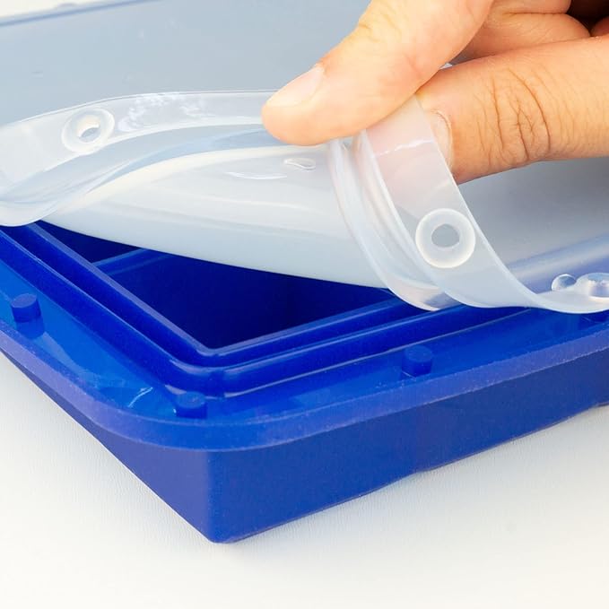 Lurch 240760 Ice Former Arctic Cube 4 cm Blue Ice Cube Tray for 20 Ice Cubes with Transparent Lid Blue
