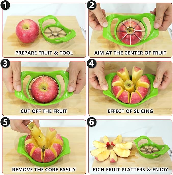 Apple Peeler Corer Slicer, 3.86 Inch Orbital Pear Peeler, Manual Apple Cutter Tool In 8 Slices for Potato Peach Kiwi Fruits