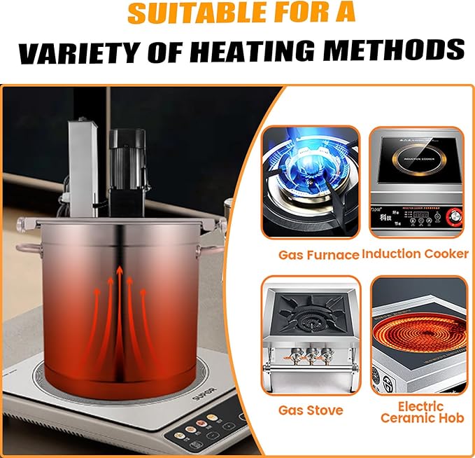 Electric Jam Mixer, 20l,40l,85l Automatic Pot Stirrer Mixer, Stainless Steel Automatic Mixer Machine With 4-Blade Mixing Scraper, For Commercial Kitchens, Dessert Shops 60L