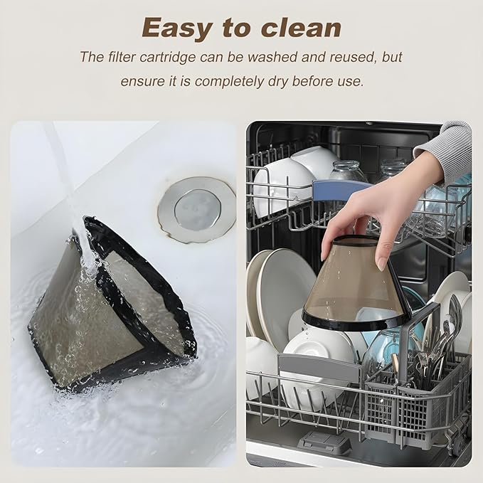 2pcs 4 Cone Coffee Filters Basket Reusable Coffee Maker Filter Replacement With Handle Permanent Reusable Filter Basket For Makers Brewers