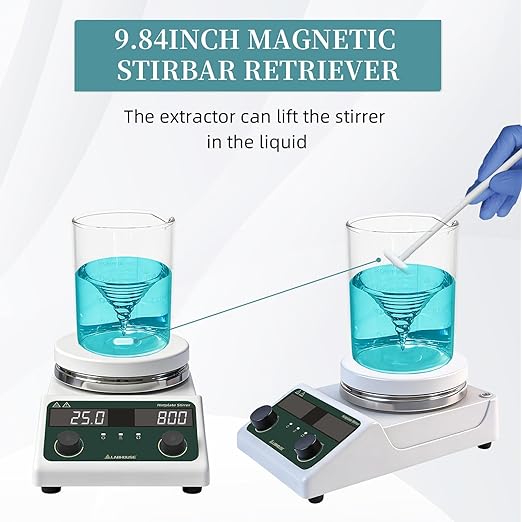 LHS-300 Magnetic Stirrer Hot Plate with Probe - 5L Capacity, 300°C, 200-1500 RPM, 5.5" Hotplate