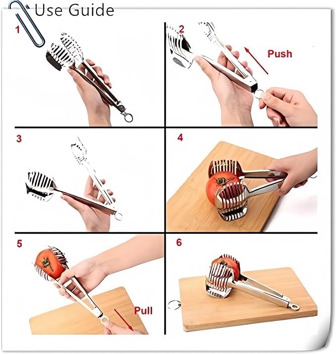 i Kito Tomato Lemon Slicer with Tomato Knife Set,Handheld Even Slicing Guide Cutter Tools,for Round Fruit and Veggies, Multi Kitchen Cutting Gadgets