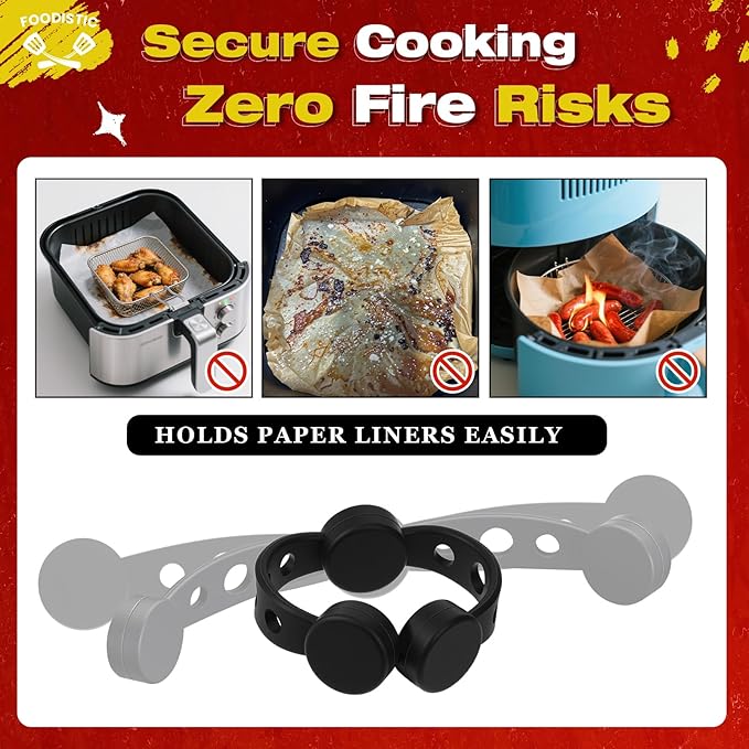 24 Pcs Air Fryer and Sous Vide Magnets Buckle, Magnet Silicone Coated Buckles for Holding Parchment Paper, Securing Sous Vide Bags, High Temp Resistant, Prevent Floating, for Cooking, Home Office
