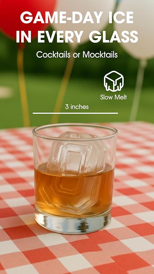 TEAM ICE - Ohio State Silicone Ice Cube Tray - Large Silicone Ice Cube Mold for Whiskey & Cocktails, Durable Ice Tray for Game Day Drinks, College Logo Ice Mold for Fans & Tailgate Parties