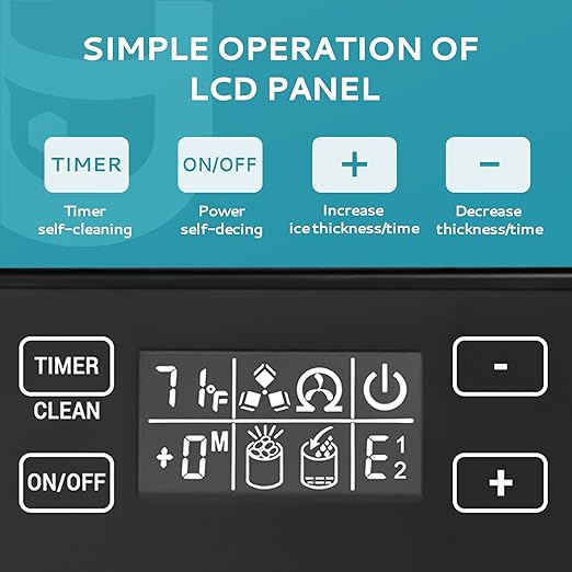 Commercial Ice Maker Machine 85Lbs/Day, 24Lbs Storage, Built-in Undercounter Ice Maker with Auto-Cleaning & Timer, Freestanding Stainless Steel Ice Machine, Ideal for Home Office Restaurant Bar