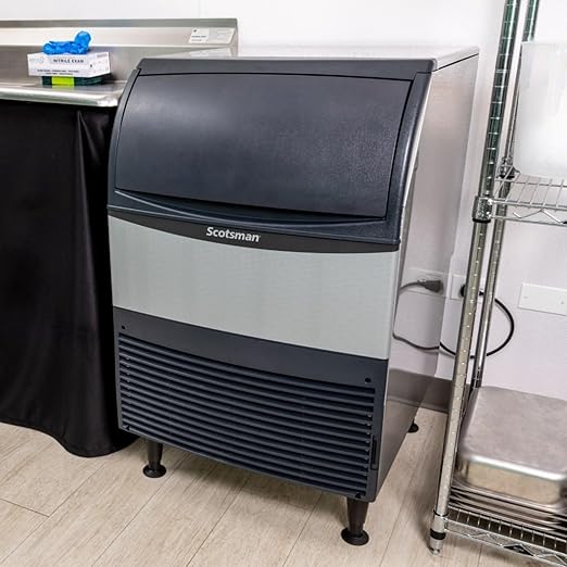 Scotsman UN324A-1 Undercounter Nugget-Style Ice Maker Machine with Bin, 340 lb Daily Production, 80 lb Storage, Stainless Steel, 115V, Air-Cooled Commercial Ice Producer