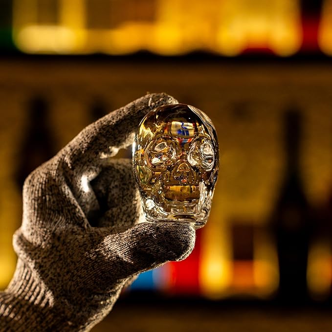 GLAZER mini, Clear Skull Ice Mold for Bourbon
