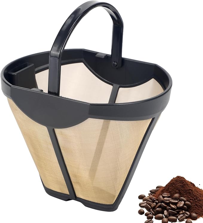 Reusable Gold Tone Coffee Filter for Ninja Dual Brew CFP201 CFP300 CFP301 CFP305 CFP307, BPA-Free Stainless Steel Permanent Coffee Basket