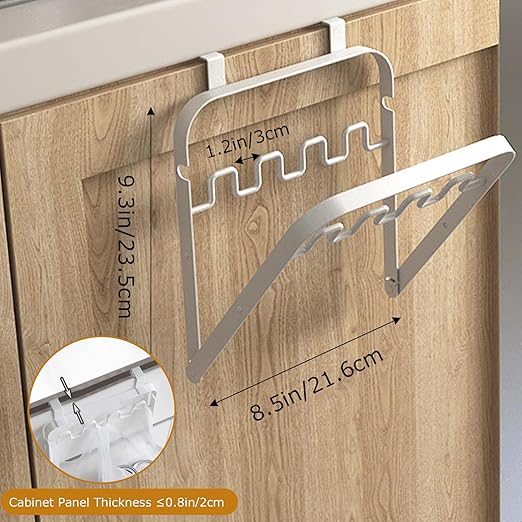 Foldable Trash Bag Holder for Kitchen Cabinet Door, Hanging Garbage Bag Rack, Space-Saving Under Sink Trash Organizer, Durable and Easy to Install