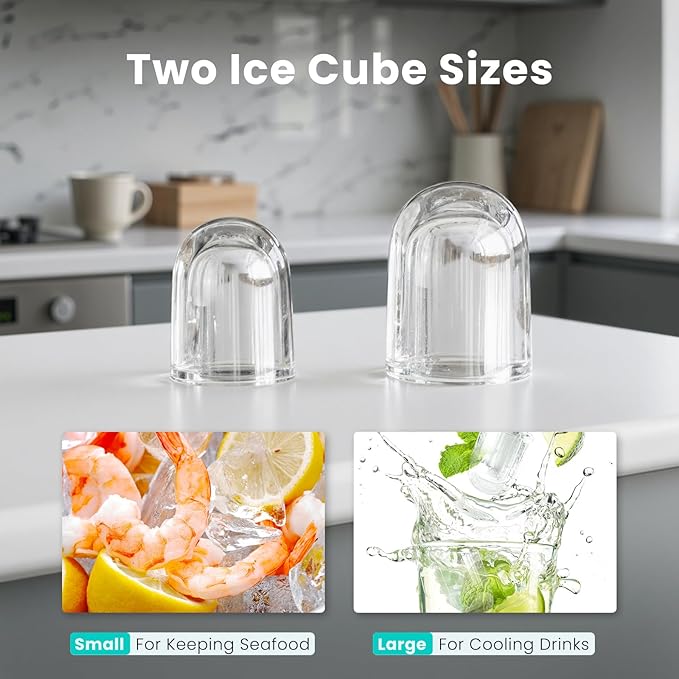 OLIXIS Ice Maker Machine with Handle,26lbs in 24Hrs,9 Ice Cubes in 6 Mins,Auto-Cleaning Portable Ice Maker with Basket and Scoop, Countertop Ice Maker for Home/Kitchen/Camping/RV, Sleek Green