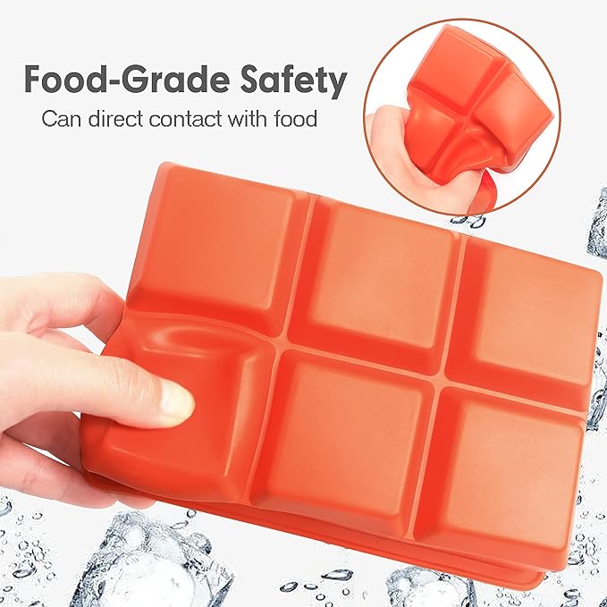 Excnorm Silicone Ice Cube Trays 3 Pack - Large Size Silicone Ice Cube Molds with Leak Proof Removable Lid Square Ice Cube Tray And BPA Free for Cocktail,Whiskey, Stackable Flexible Ice