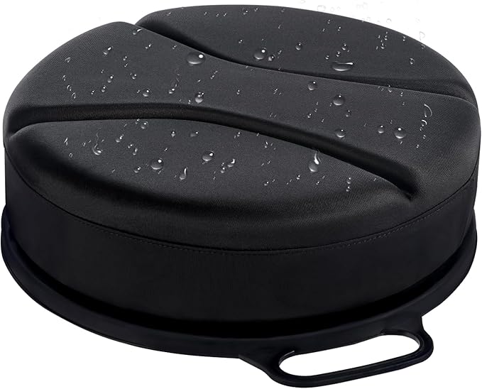 5 Gallon Bucket Seat with 3" Thick Seat Foam Cushion, 360°Swivel Bucket Lid Seat, Waterproof & Silent Bucket Seats for Ice Fishing, Baseball, Hunting and Camping