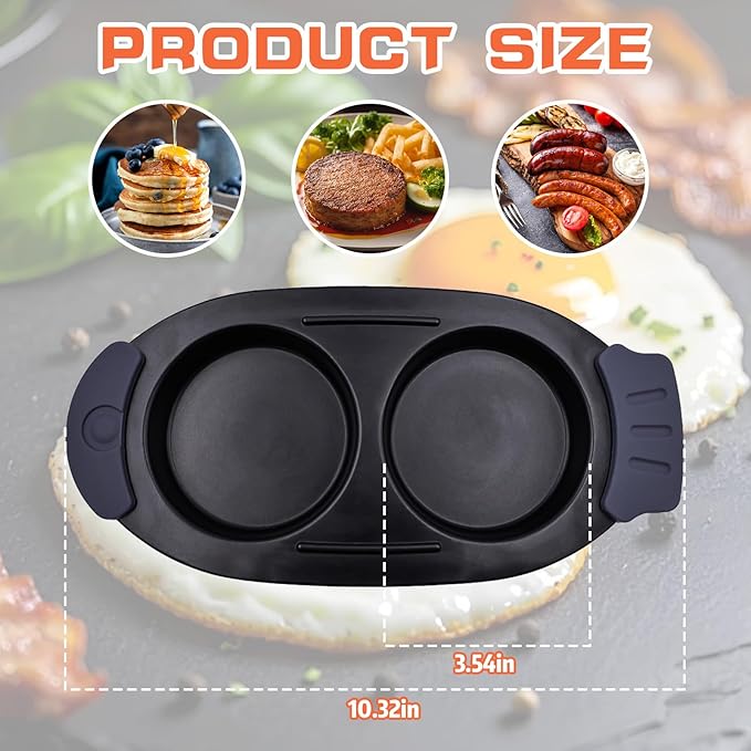 Microwave Egg Cooker for 2 Eggs - Microwave Egg Poacher & Fryer for Breakfast Sandwiches, Quick Breakfast Maker, Nonstick, Dishwasher Safe, BPA-Free, Portable for Home, Travel & RV (Orange red)