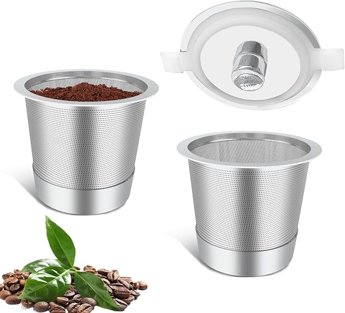 Haetyly 2 Pack Reusable K Cups Campatible with Keurig 1.0 Coffee Maker,Stainless Steel Reusable Coffee Pods with Heat Resistant Handles Innovative Design