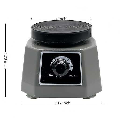 Lab Vibrator, 4" Small Round Vibrating Plate, 100W Plaster Oscillator Paint Shaker, Adjustable Speed Gypsum Mixing Machine, for Remove Resin Bubbles Mixing Plaster Gypsum