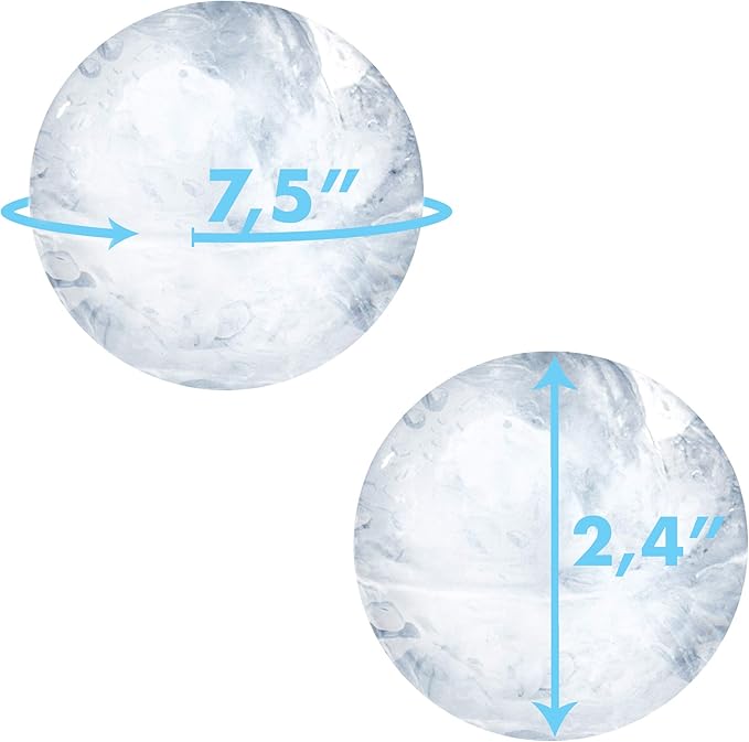 Sphere Ice Maker ball Molds - Large Clear Rubber reusable plastic opal Ice Mold Round Small Ice Cubes Drinks Silicone Tray Silicone Whiskey Ice Cube Trays Balls Makers With Lids Ice Orb