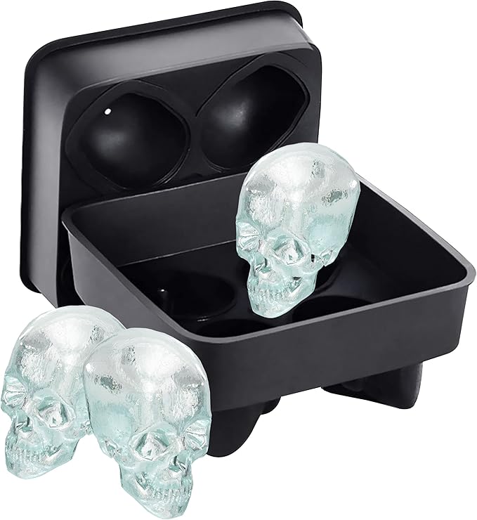Bahoki Essentials Ice Molds - Silicone Ice Cube Tray With Lid - Easy Fill and Release Ice Maker - Great for Parties and Events