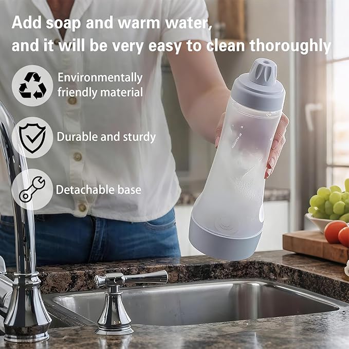 2 Packs of Pancake Batter Dispenser,1000ml Squeeze Pancake Dispenser Mixer Bottle with Stainless Steel wire whisk Ball,Suitable for Pancakes Crepes Waffle Muffins Qatayef Cupcak
