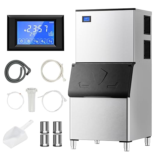 EUHOMY Commercial Ice Maker Machine,800lbs/24H,Industrial Ice Machine with 300lbs Storage Bin,Ice Ready in 10-15 Mins,SECOP Compressor&ETL,Stainless Steel Ice Maker for Bar/Cafe/Restaurant/Business