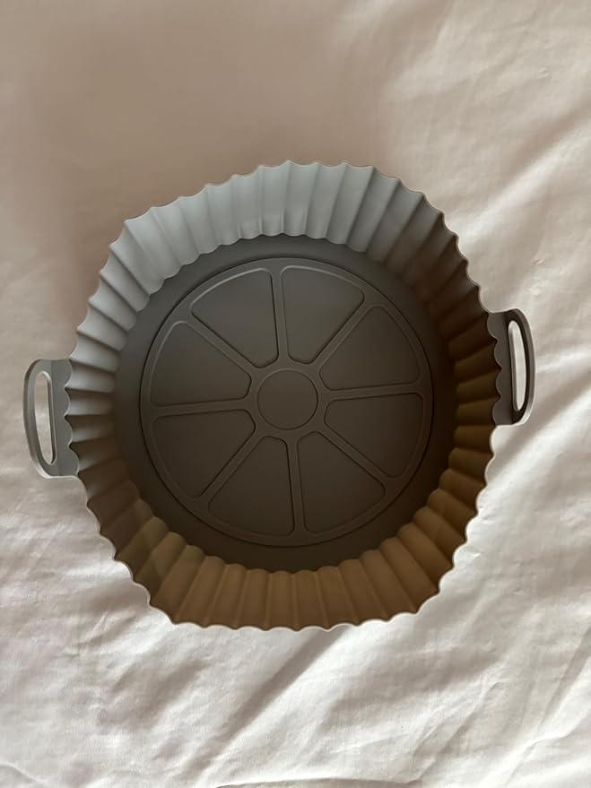 Round Washable Silicone Air Fryer Liners 3 Pack Black, Gray and Red